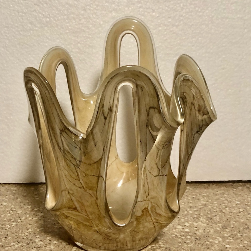 Murano Handblown Decorative Glass/Crystal Vase/Basket